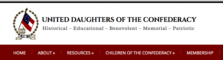 Image of the banner from the United Daughters of the Confederacy website. 