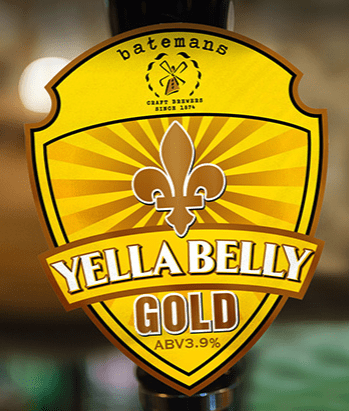 Image of a tapper handle for Batemans Brands Yella Belly Gold. 