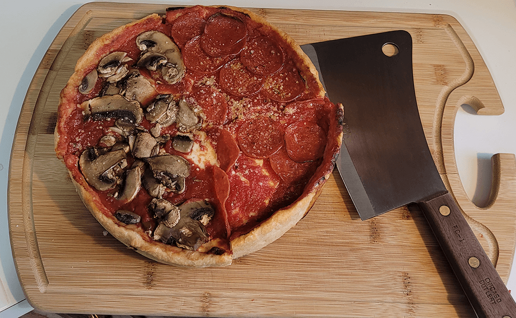 Pizza and cleaver
